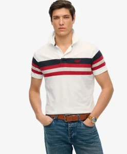 Lightweight Stripe Jersey Polo Top