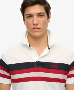 Lightweight Stripe Jersey Polo Top