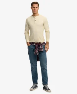 Lightweight Textured Henley Top