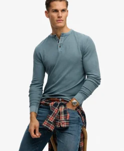 Lightweight Textured Henley Top