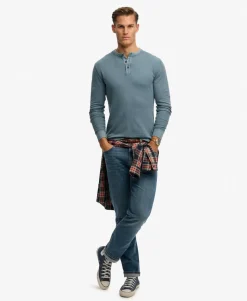 Lightweight Textured Henley Top