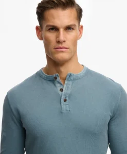 Lightweight Textured Henley Top