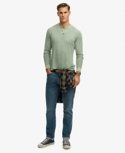 Lightweight Textured Henley Top