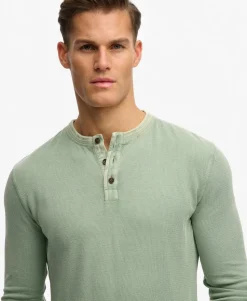 Lightweight Textured Henley Top