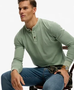 Lightweight Textured Henley Top