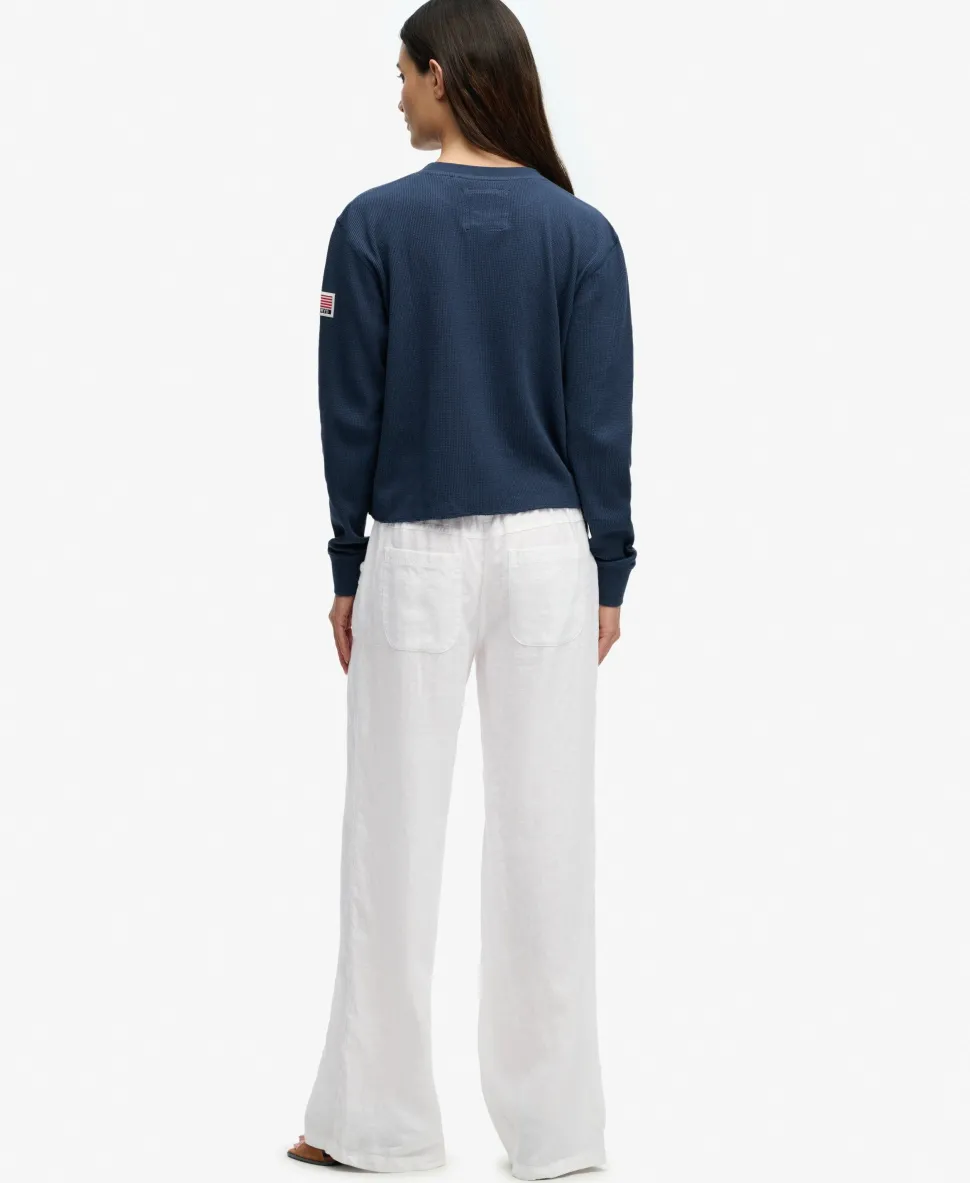 Linen Low Rise Pants