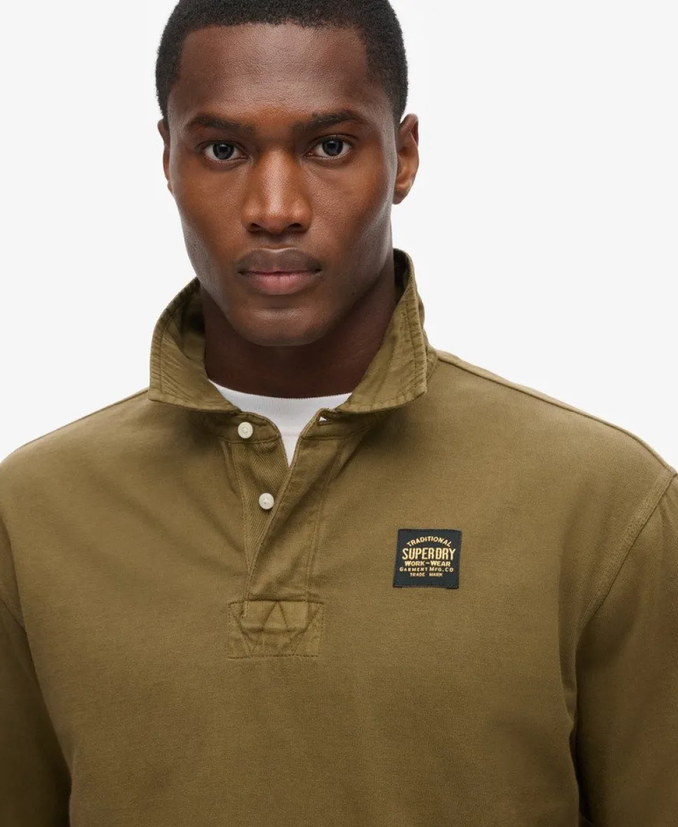 Long Sleeved Contrast Stitch Rugby Shirt