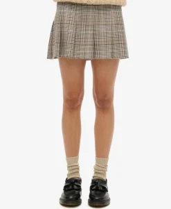 Low Rise Pleated Mini Skirt