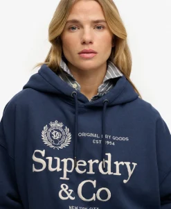 Luxe Casual Embroidered Relaxed Hoodie