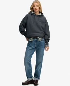 Luxe Casual Embroidered Relaxed Hoodie