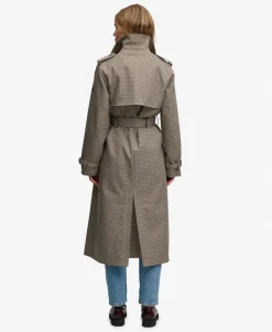Micro Check Trench Coat