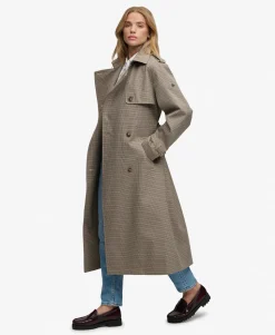 Micro Check Trench Coat
