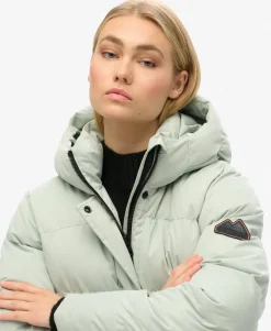Microfibre Longline Puffer Coat