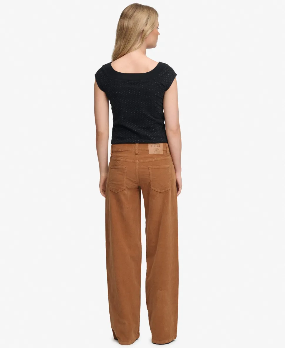 Mid Rise Baggy Corduroy Trousers
