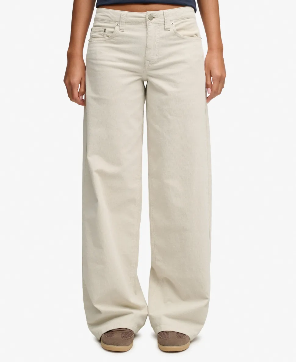 Mid Rise Baggy Corduroy Trousers
