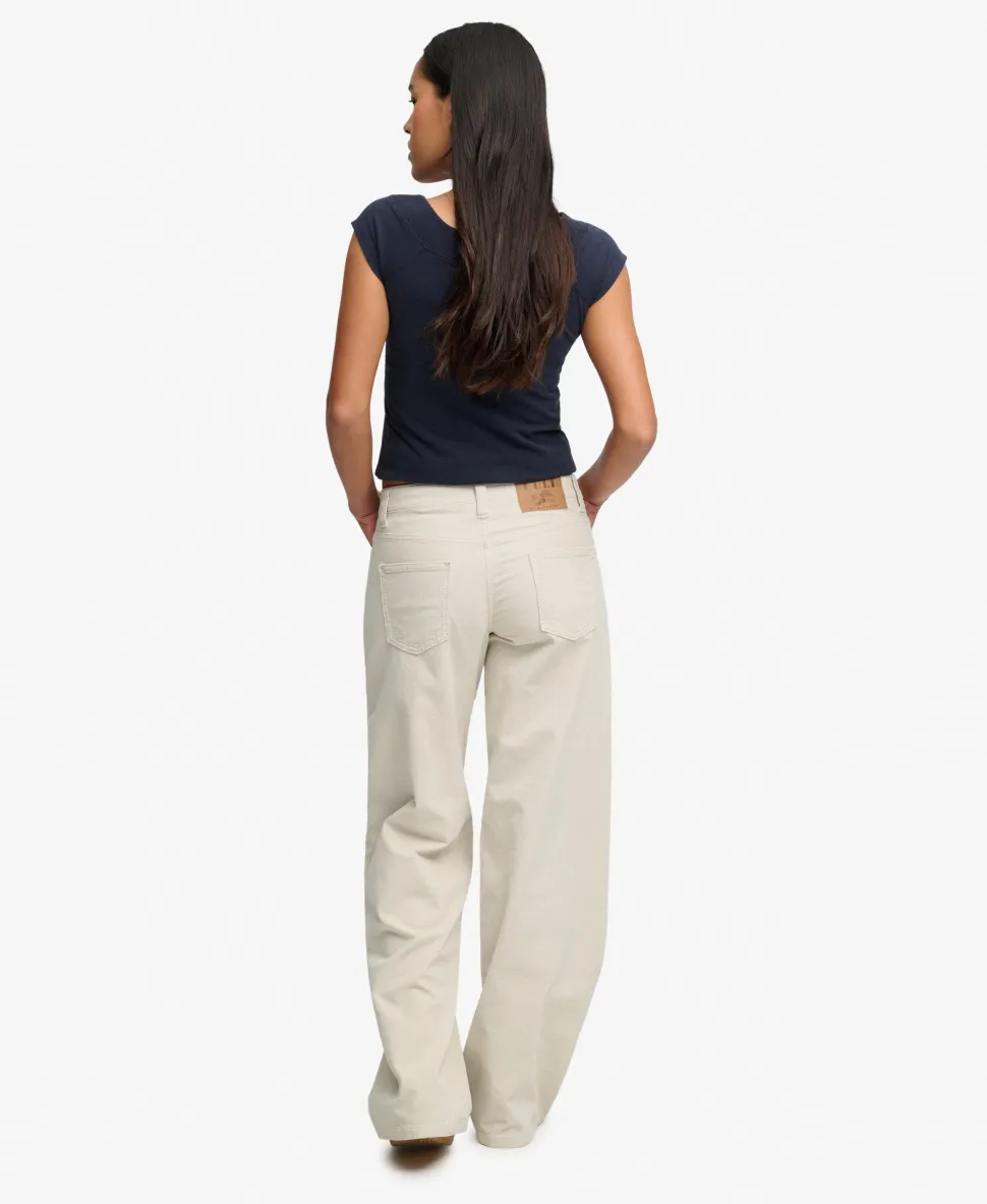 Mid Rise Baggy Corduroy Trousers