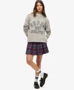 Mid Rise Check Mini Skirt