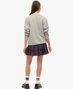 Mid Rise Check Mini Skirt