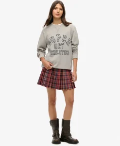 Mid Rise Check Mini Skirt