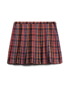 Mid Rise Check Mini Skirt