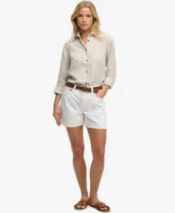 Mid Rise Denim Shorts
