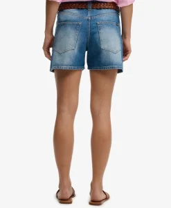 Mid Rise Denim Shorts