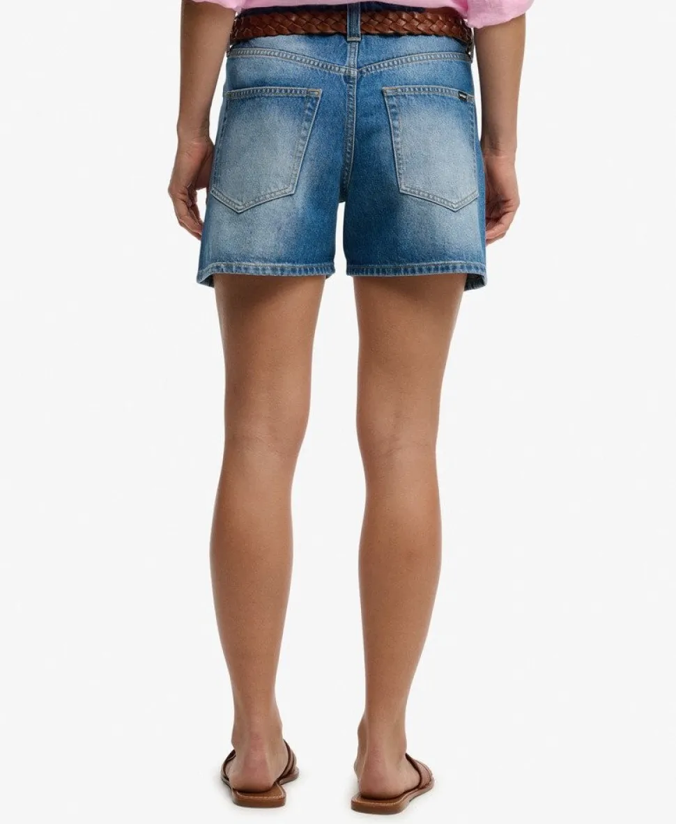 Mid Rise Denim Shorts