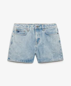 Mid Rise Denim Shorts