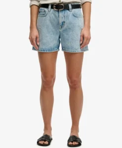 Mid Rise Denim Shorts