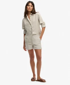 Mid Rise Linen Shorts