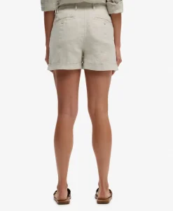Mid Rise Linen Shorts