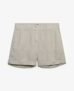 Mid Rise Linen Shorts