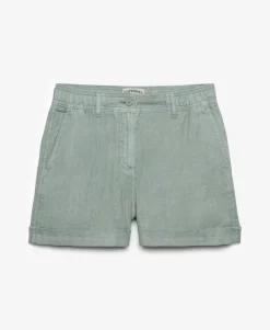 Mid Rise Linen Shorts
