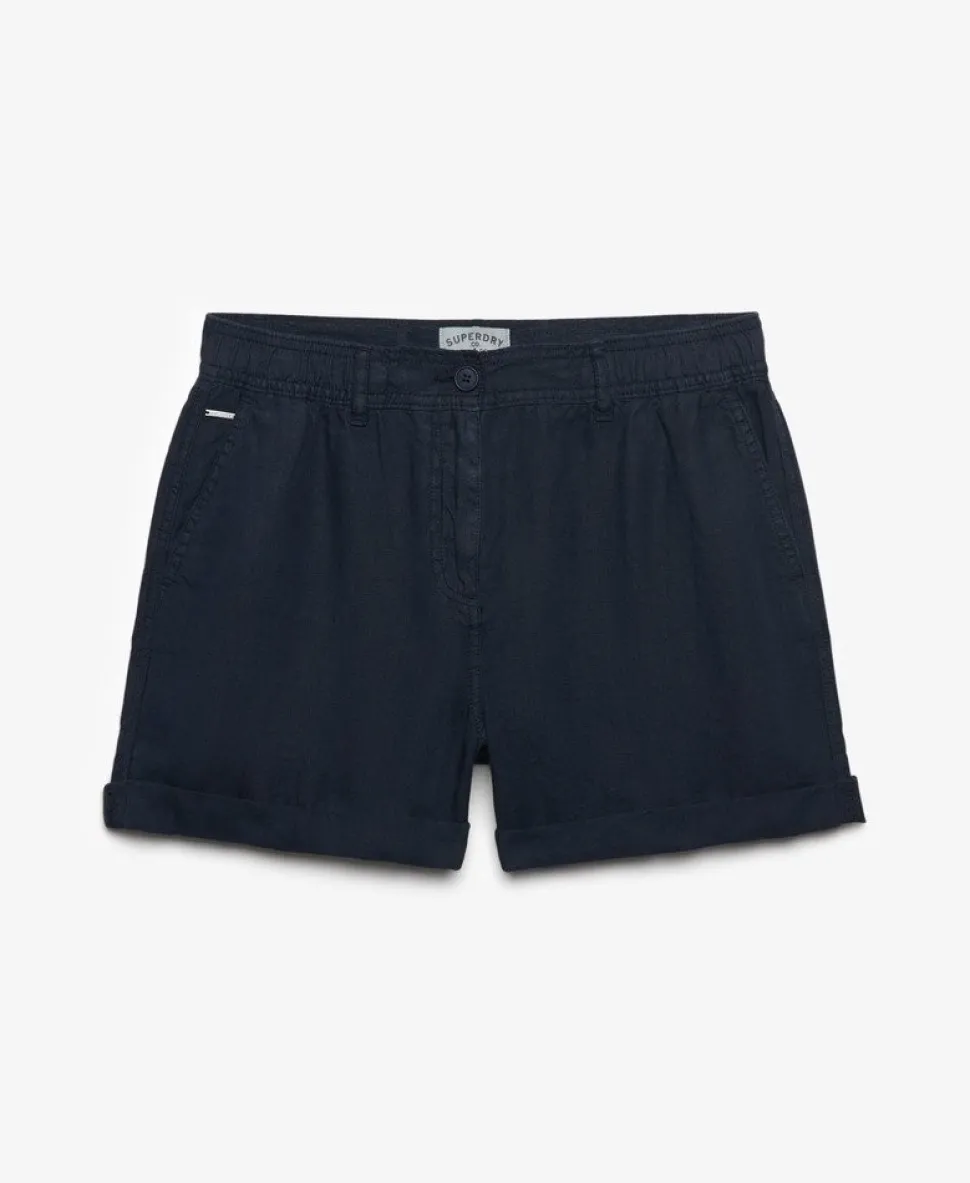 Mid Rise Linen Shorts