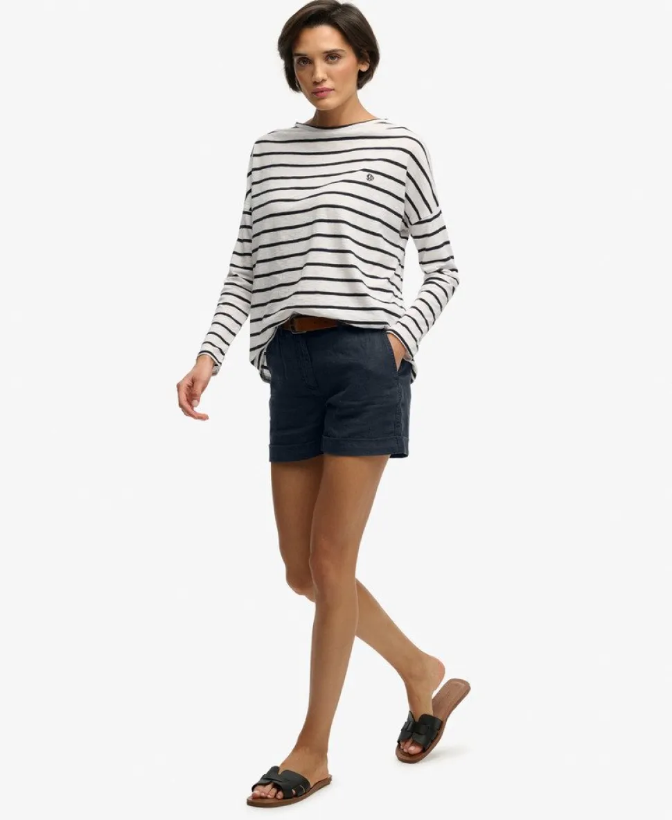 Mid Rise Linen Shorts