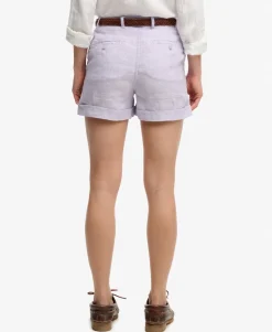 Mid Rise Linen Shorts