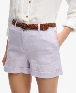 Mid Rise Linen Shorts