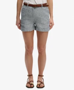 Mid Rise Linen Shorts