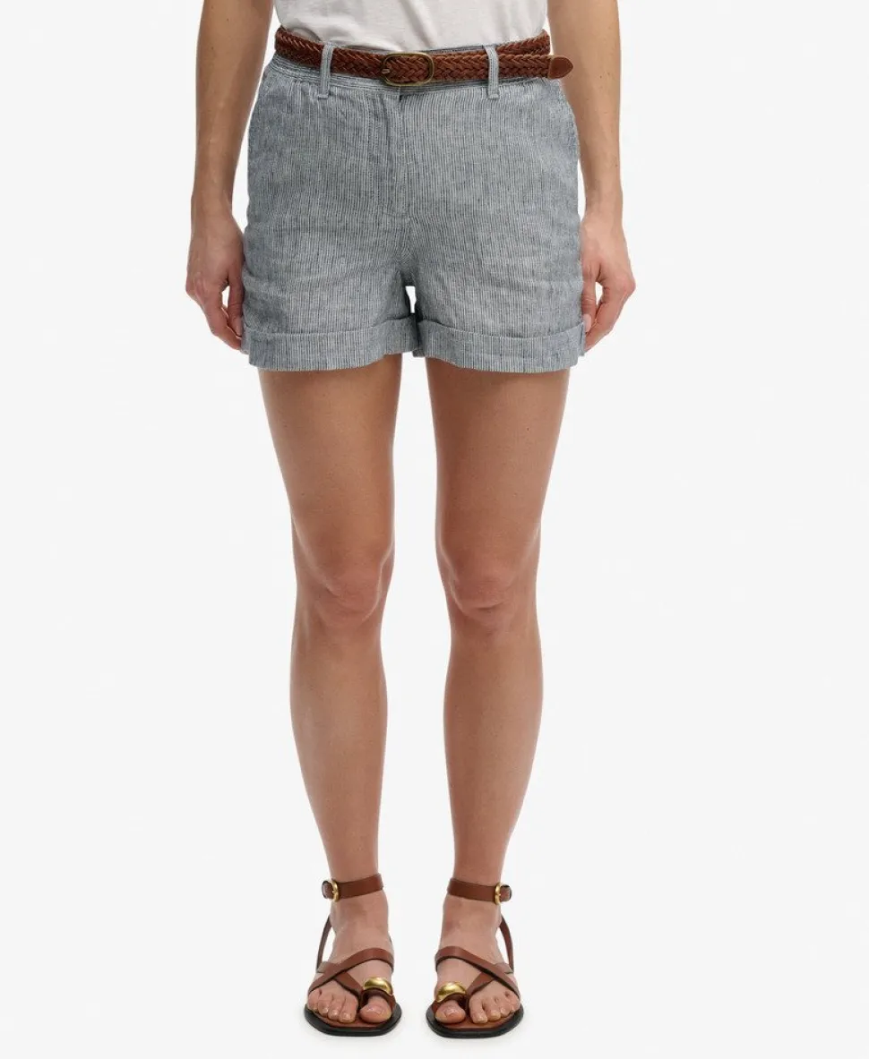 Mid Rise Linen Shorts
