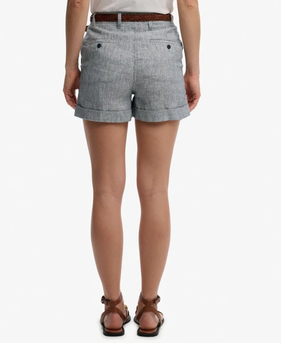 Mid Rise Linen Shorts