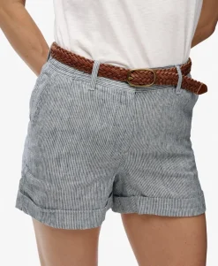 Mid Rise Linen Shorts