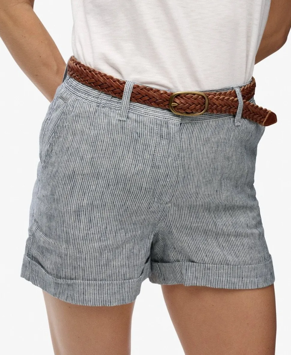 Mid Rise Linen Shorts