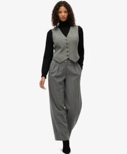 Mid Rise Pinstripe Trousers