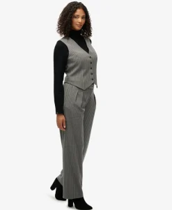 Mid Rise Pinstripe Trousers