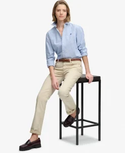 Mid Rise Slim Sateen Pants