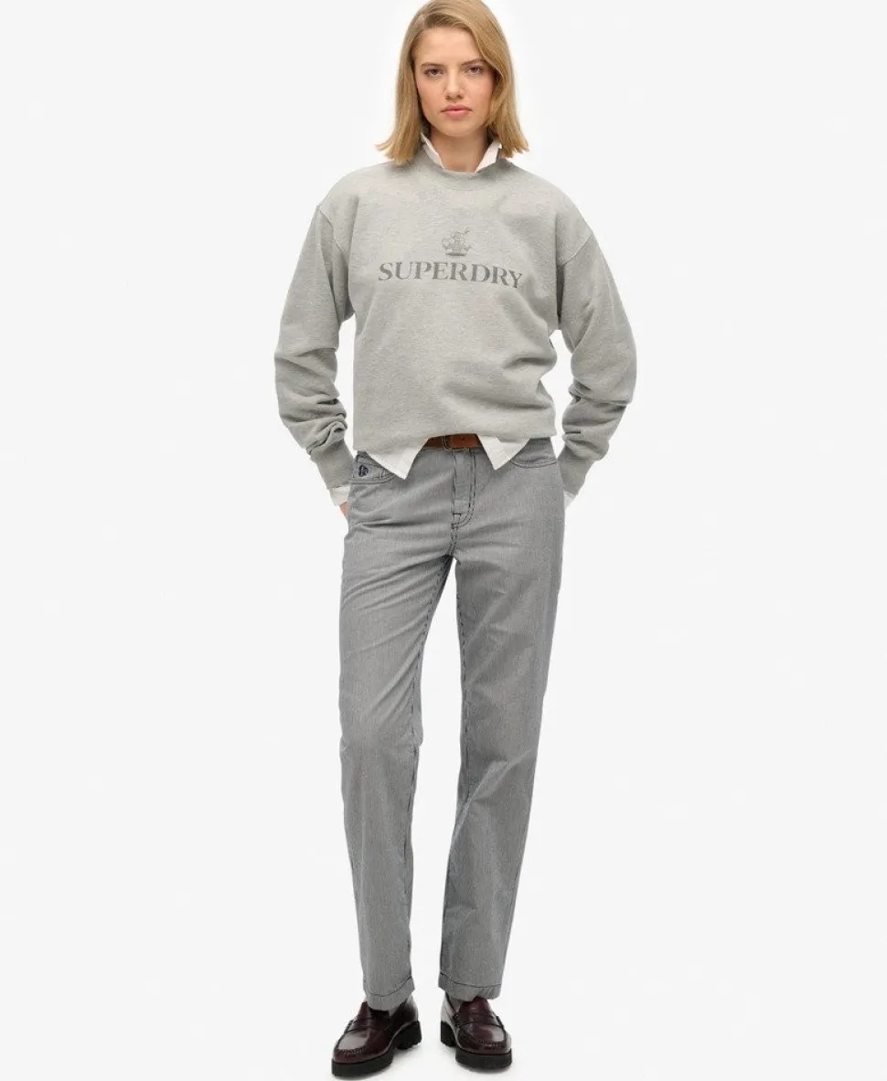 Mid Rise Straight Stripe Pants