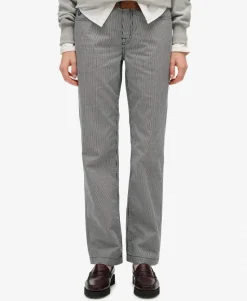 Mid Rise Straight Stripe Pants
