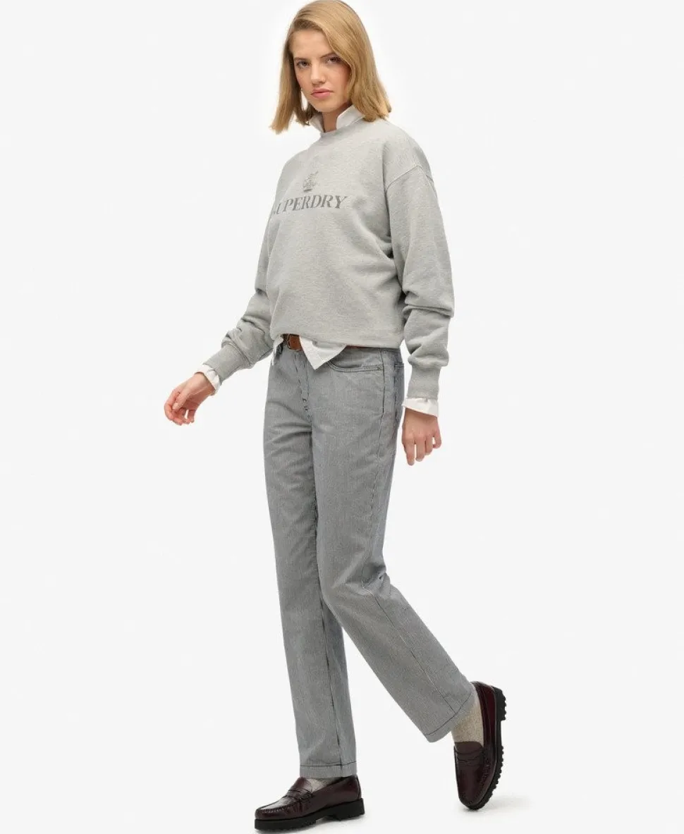 Mid Rise Straight Stripe Pants