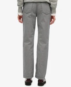 Mid Rise Straight Stripe Pants