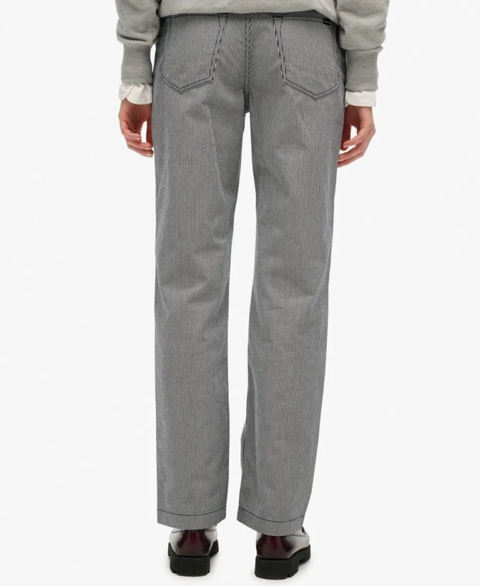 Mid Rise Straight Stripe Pants